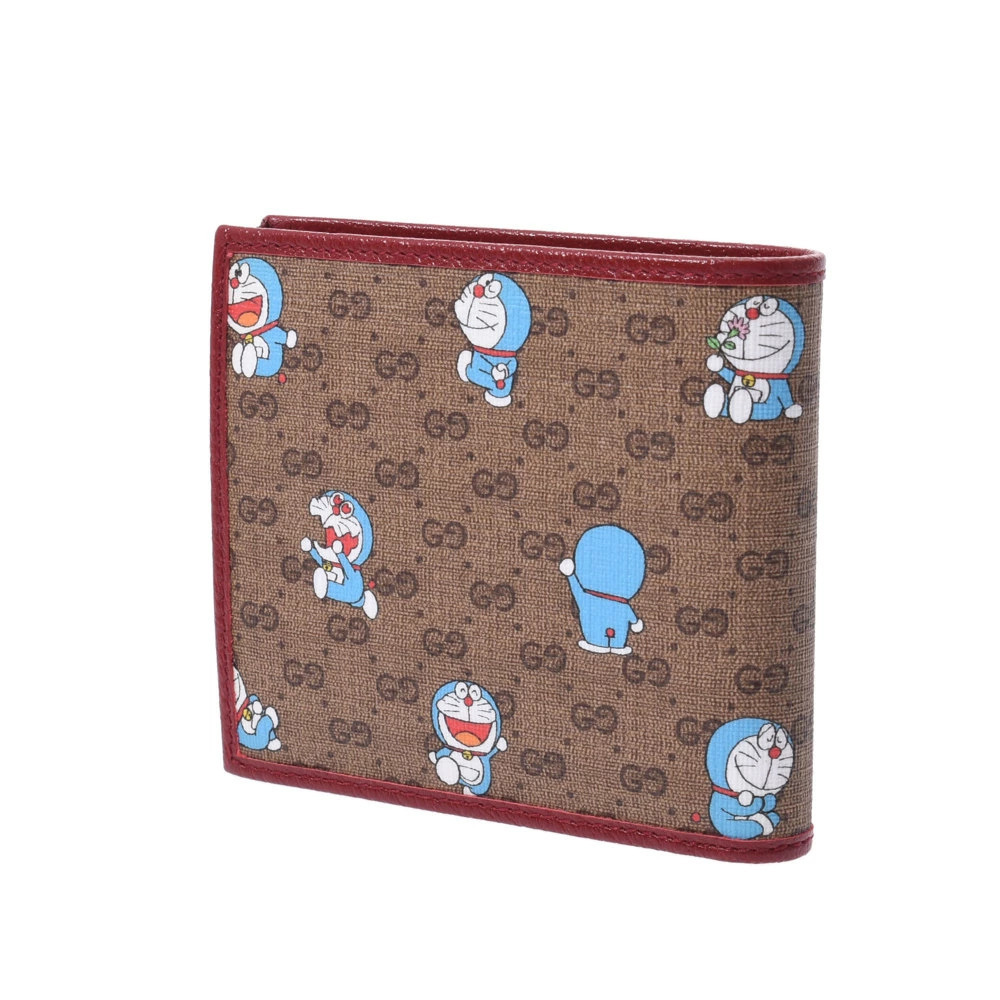 Gucci Brown fold Bordeaux Bi Wallet Red Doraemon Purple Compact